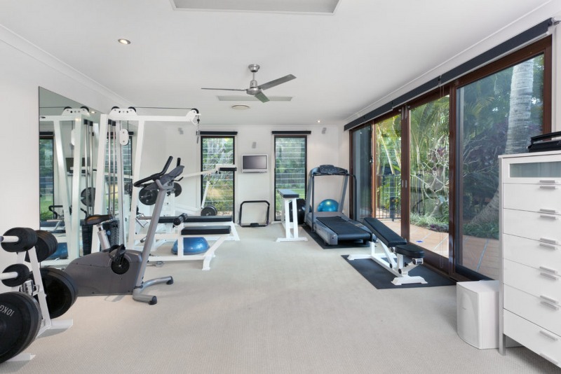 Private gym in luxury home